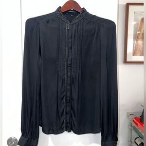 Elie Tahari Black Silk Blouse Size M